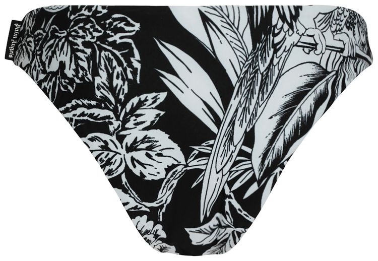 Palm Angels Jungle Parrot Bikini Briefs BlackWhite