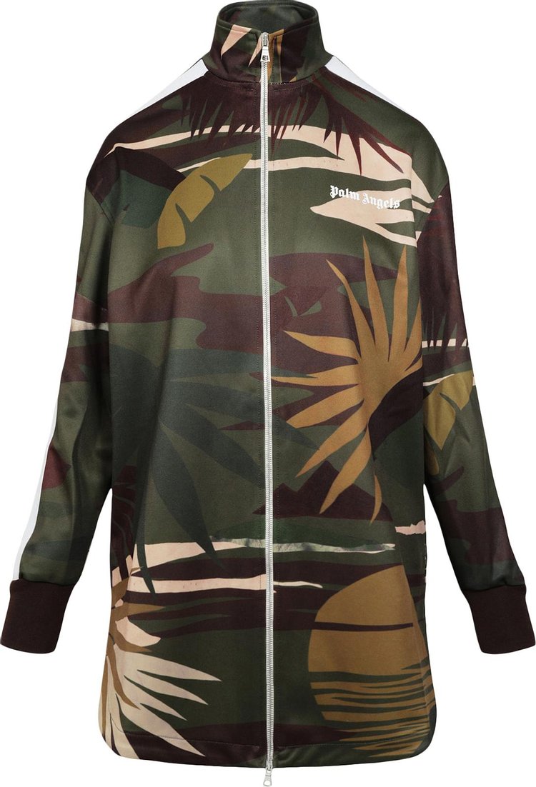 Palm Angels Hawaiian Camo Long Track Jacket Military Green