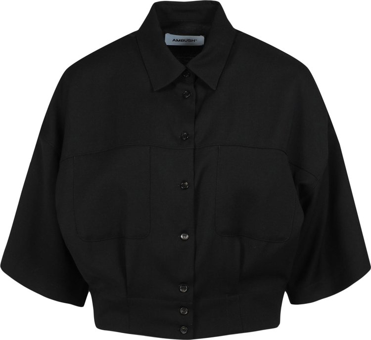 Ambush Cropped Short Sleeve Shirt Black