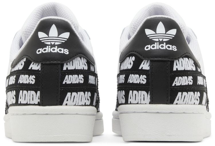 Adidas Superstar J Wordmark Heel Stripe   Cloud White