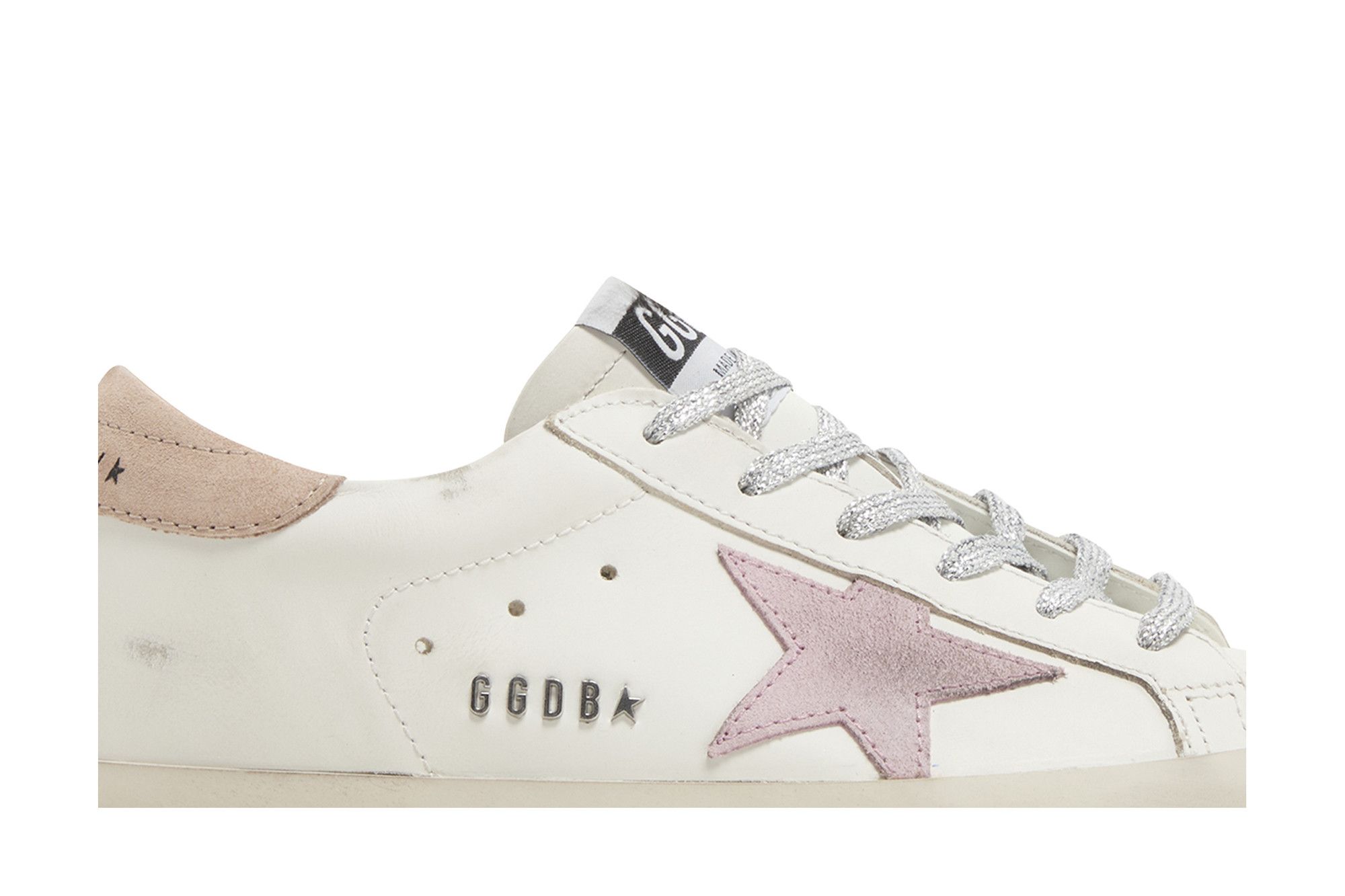 Golden goose white and pink superstar best sale