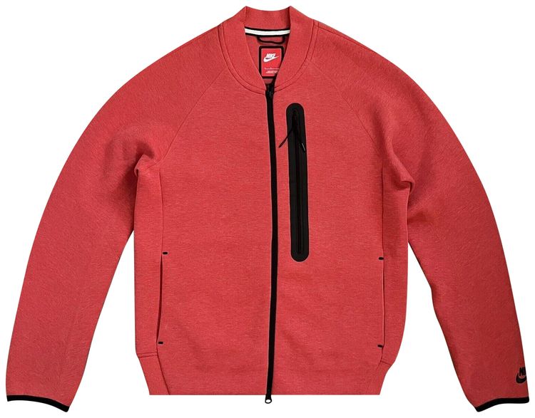 Nike Sportswear Tech Fleece Bomber Jacket Light University Red HeatherBlack