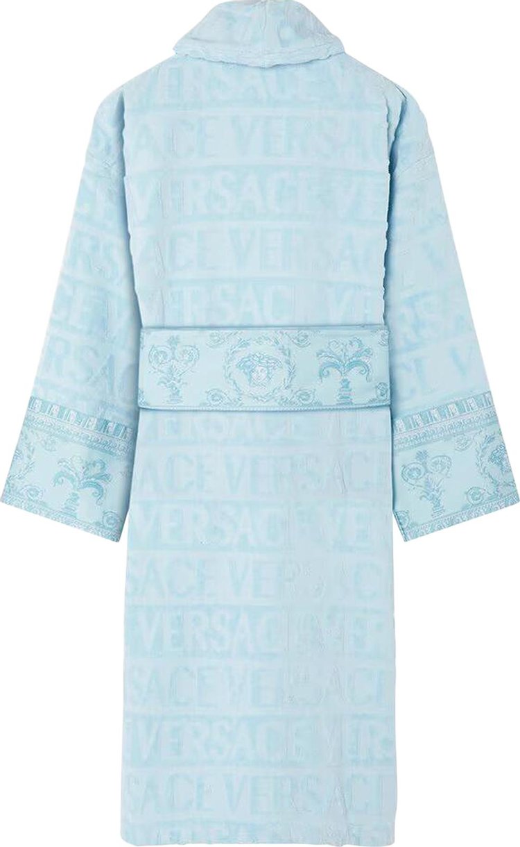 Versace I Heart Baroque Bath Robe Pale Blue