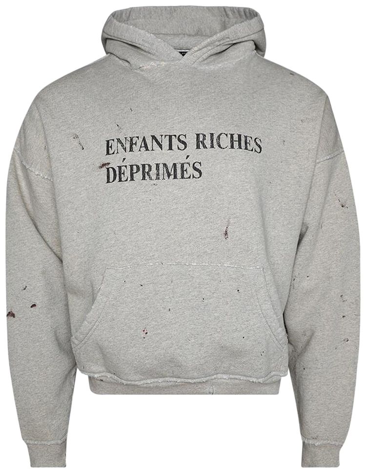 Enfants Riches Deprimes Classic Logo Hoodie Paint Heather Grey