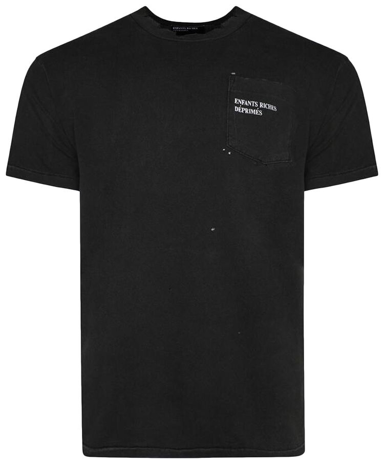 Enfants Riches Deprimes Logo Pocket T Shirt Sun Faded Black