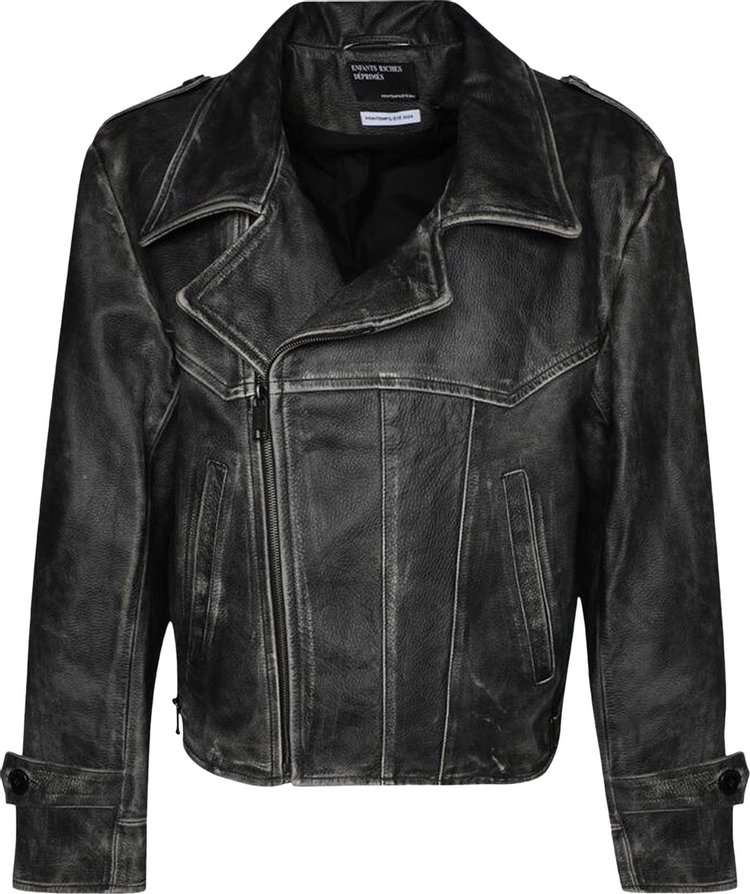 Enfants Riches Deprimes Tabac Rat Post War Leather Jacket Black