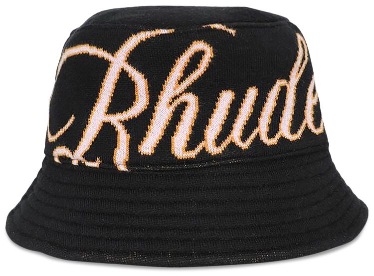 Rhude Script Bucket Hat BlackPinkOrange