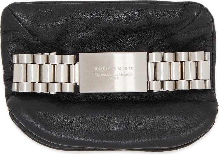 Maison Margiela Leather Pouch Bracelet 'Silver/Black'