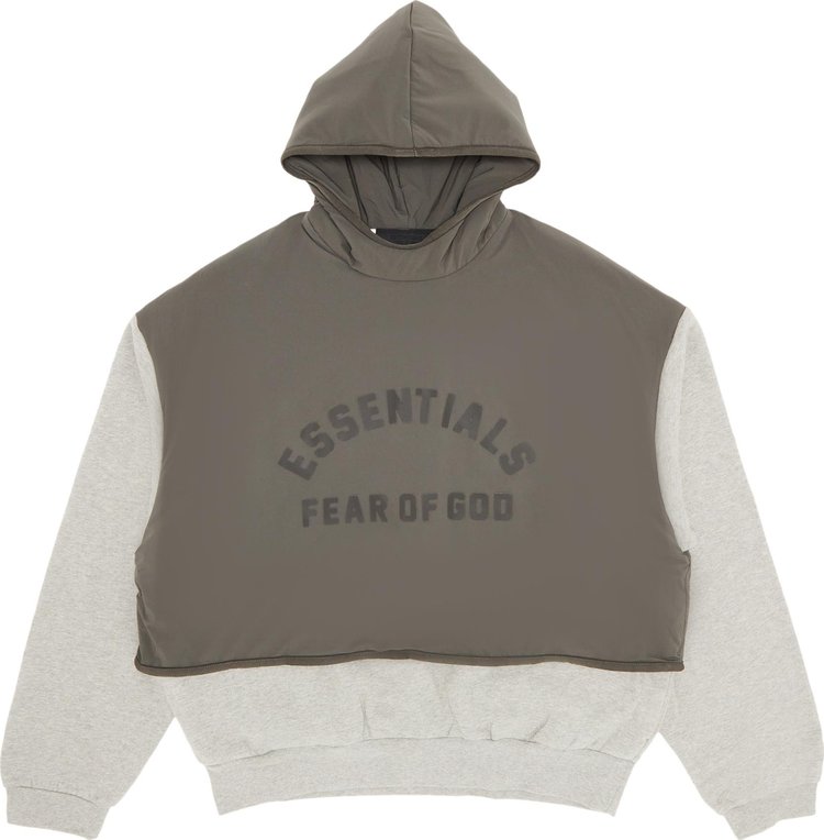 Fear of God Essentials Nylon Fleece Hooded Sweater 'Dark Heather Oatmeal/Ink'