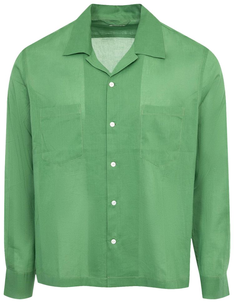 Bode Voile Long Sleeve Shirt Green