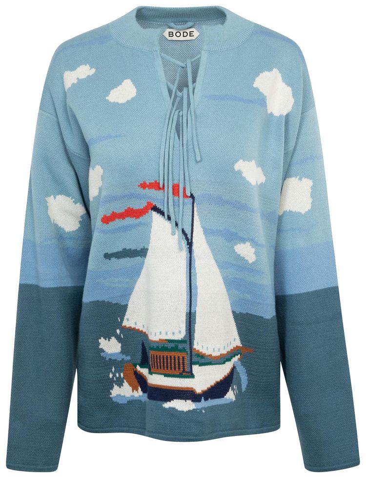 Bode Pinafore Sweater Blue