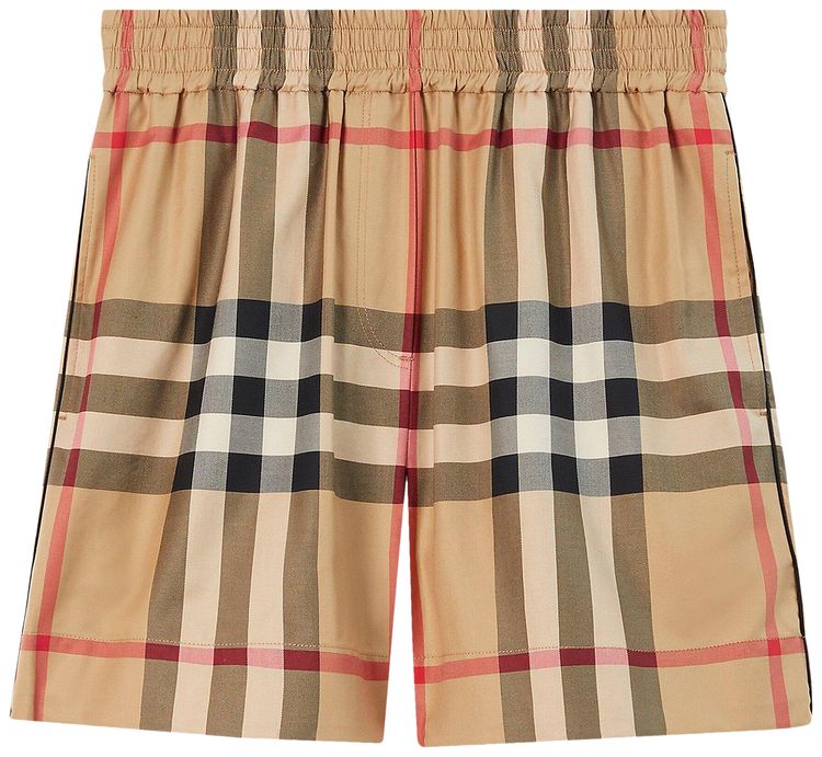 Burberry Check Shorts Archive Beige