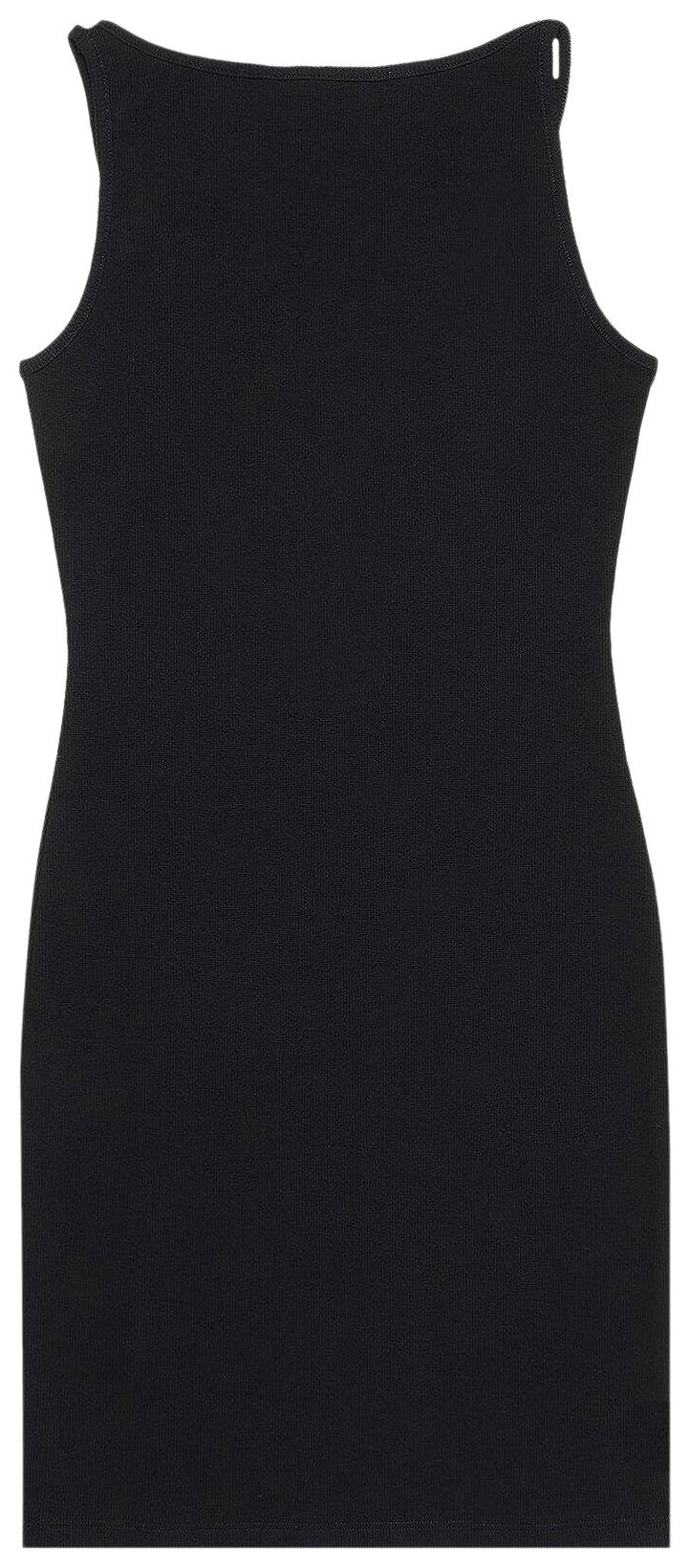 Off White Off Stamp Rib Basic Tank Dress BlackWhite