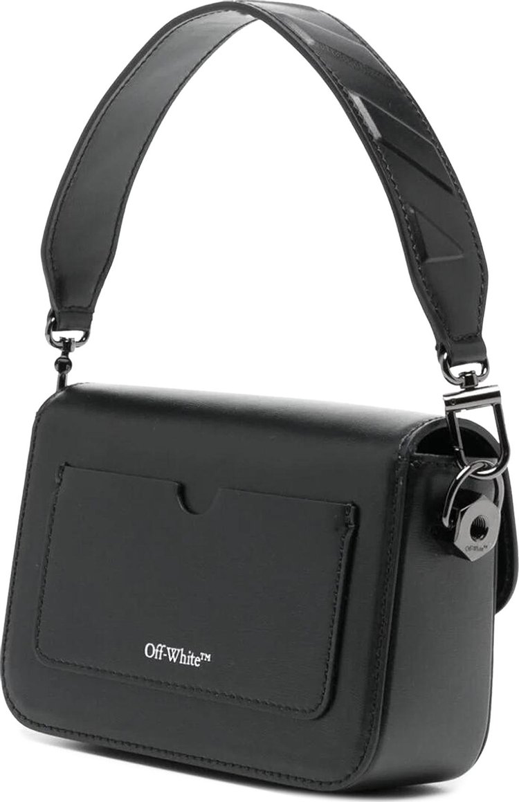 Off White Plain Binder Small Shoulder Bag Black