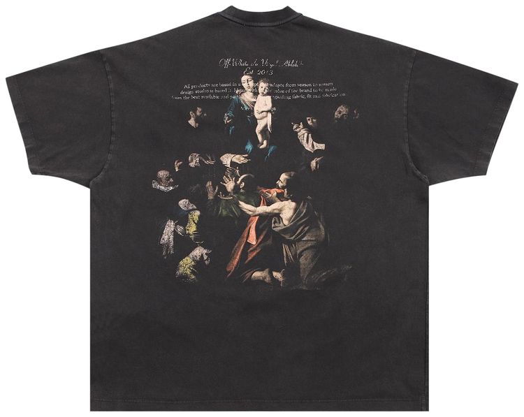 Off White Stamp Mary Over Short Sleeve Tee BlackWhite