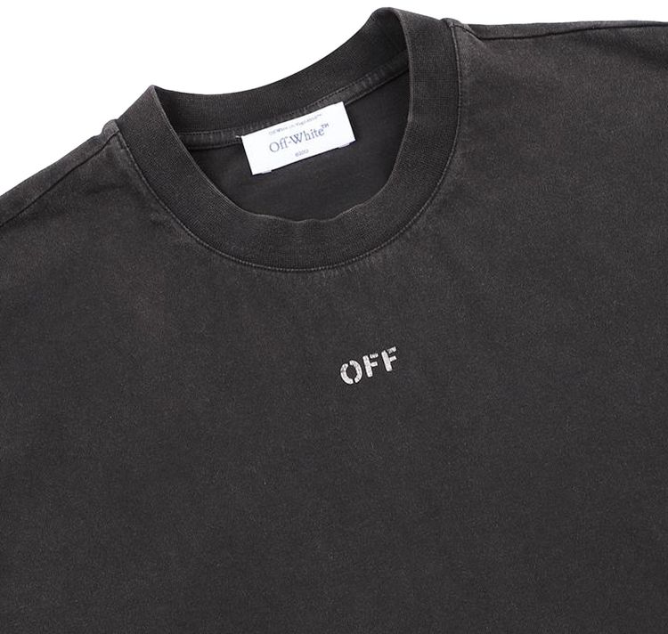 Off White Stamp Mary Over Short Sleeve Tee BlackWhite