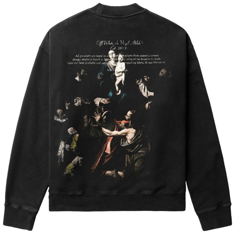 Off White Stamp Mary Skate Crewneck BlackWhite
