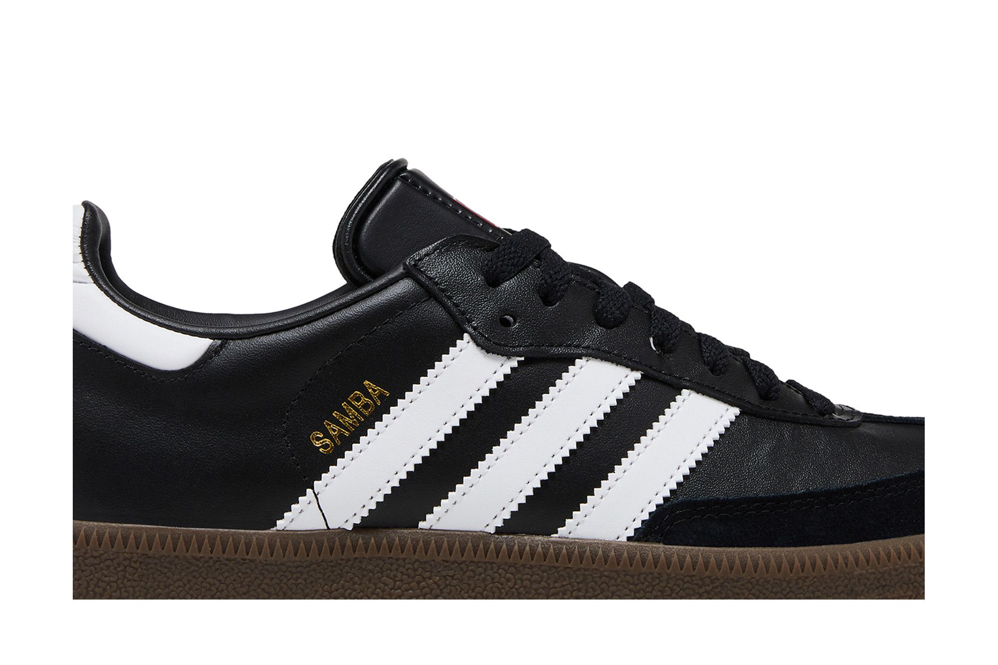Adidas samba black leather trainers best sale