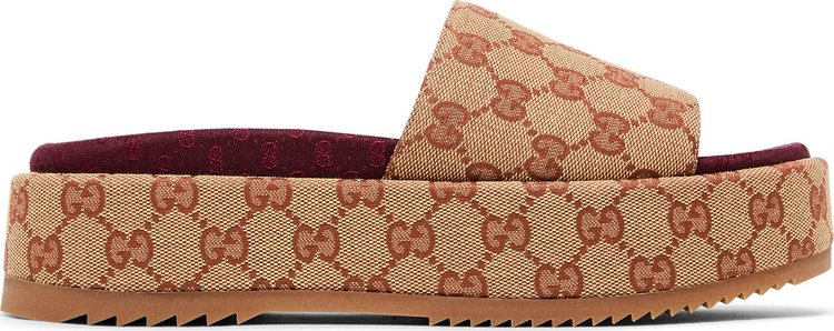 Gucci Wmns GG Slide Sandal 'Monogram - Beige Brick Red'
