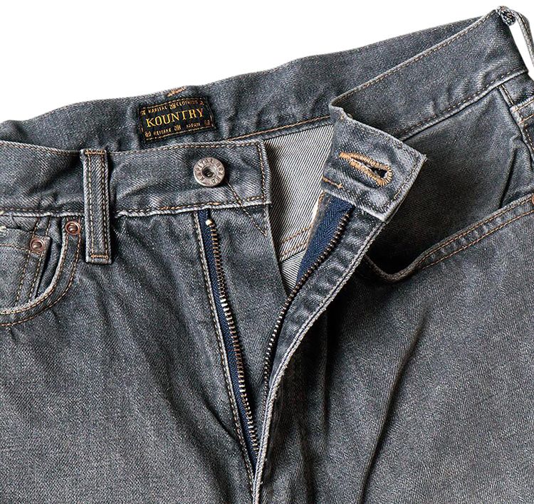 Kapital Bone Denim Shorts Black