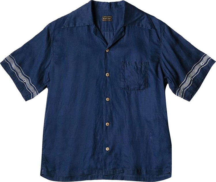 Kapital Soufflemon Wrangle Collar Aloha Shirt Indigo