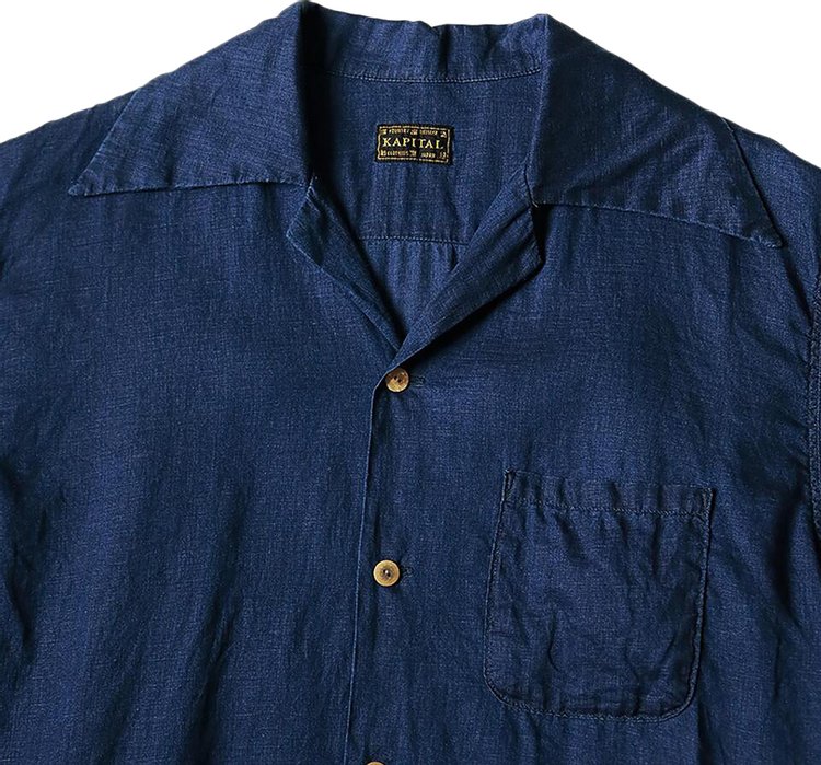 Kapital Soufflemon Wrangle Collar Aloha Shirt Indigo