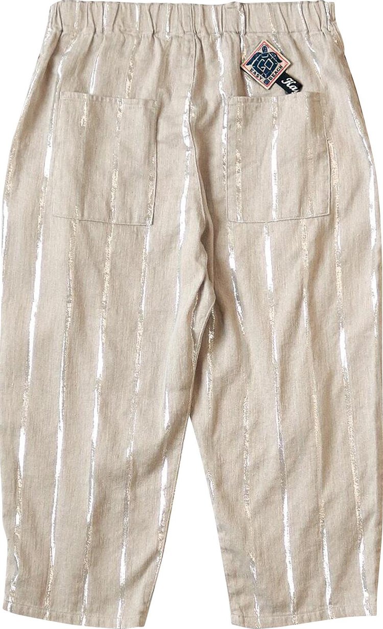 Kapital Linen Glitter Phillies Stripe Easy Beach Go Pants Ecru