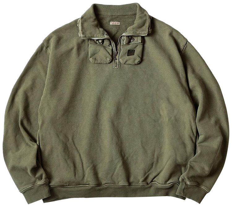 Kapital Half Zip Sweatshirt Khaki