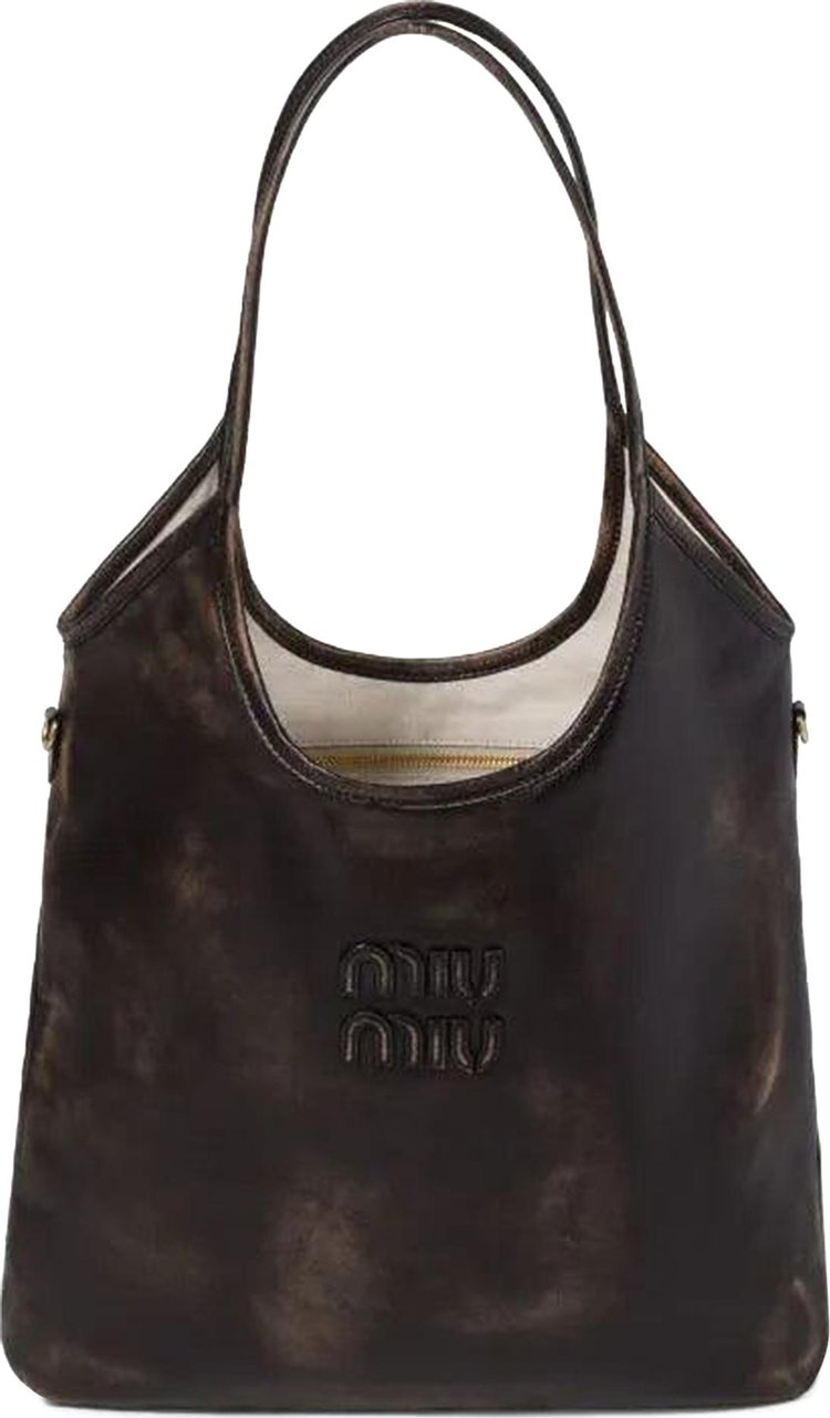 Miu Miu Nappa Old Shopping Handbag 'Sand/Coffee'