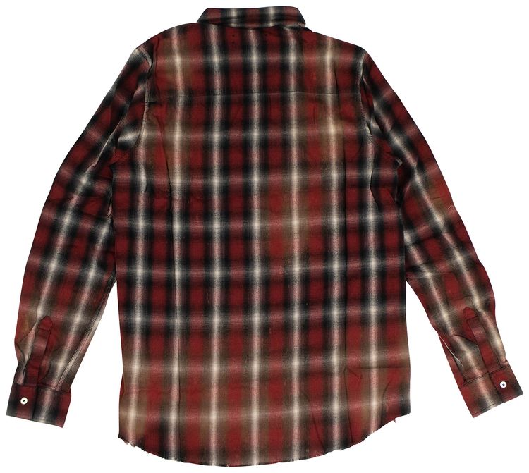 Amiri Spray Plaid Shirt Red