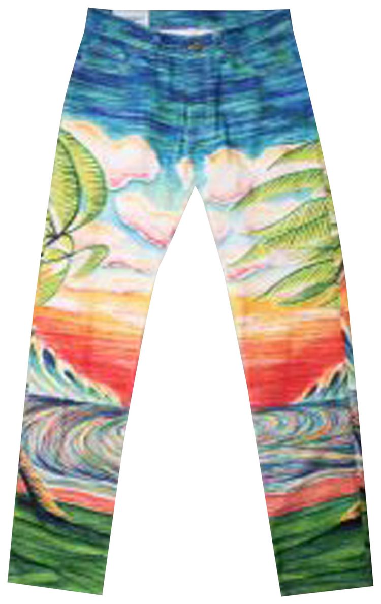 Casablanca Printed Denim Jeans Huakai