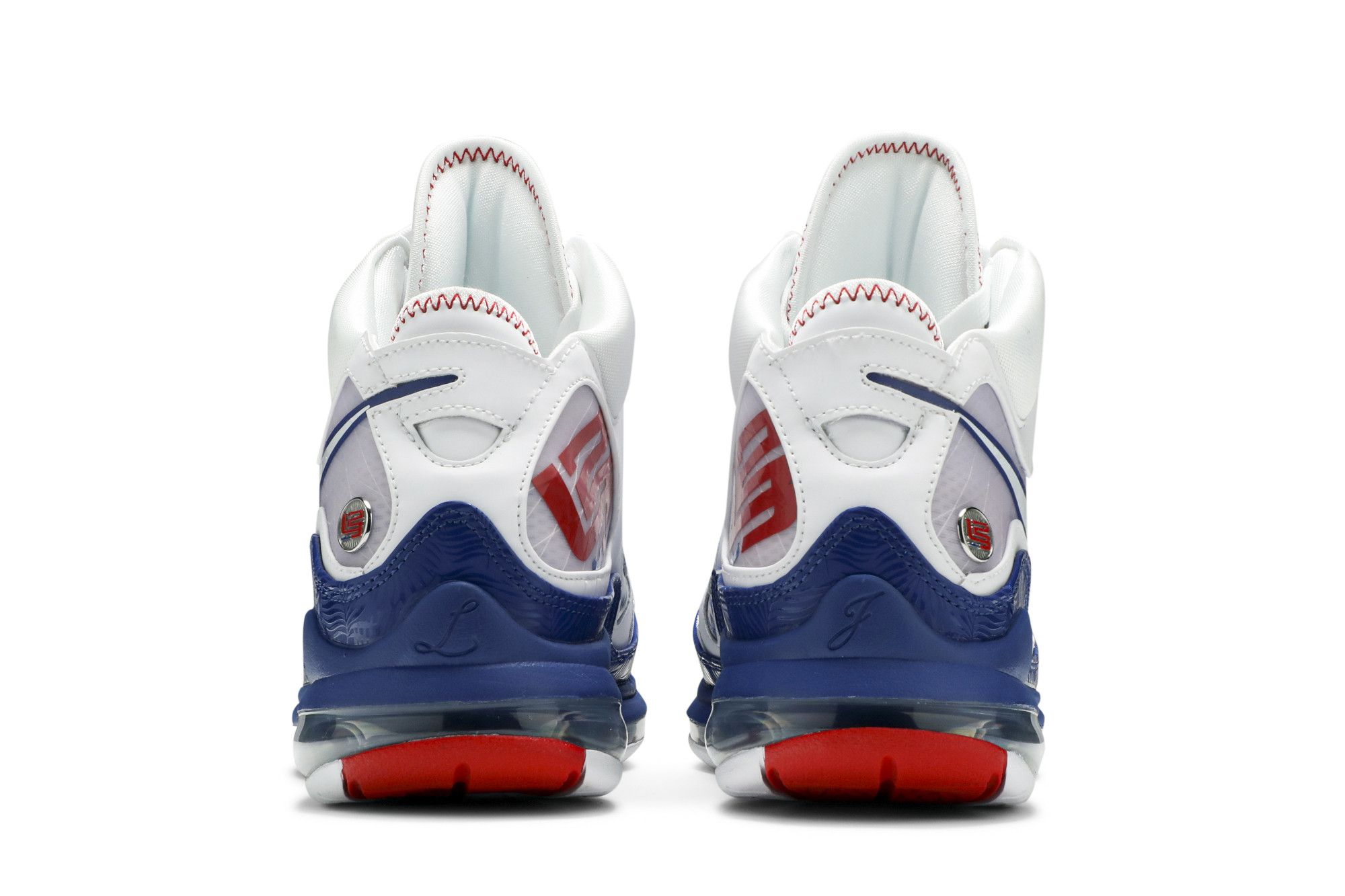 Red white and blue lebrons top