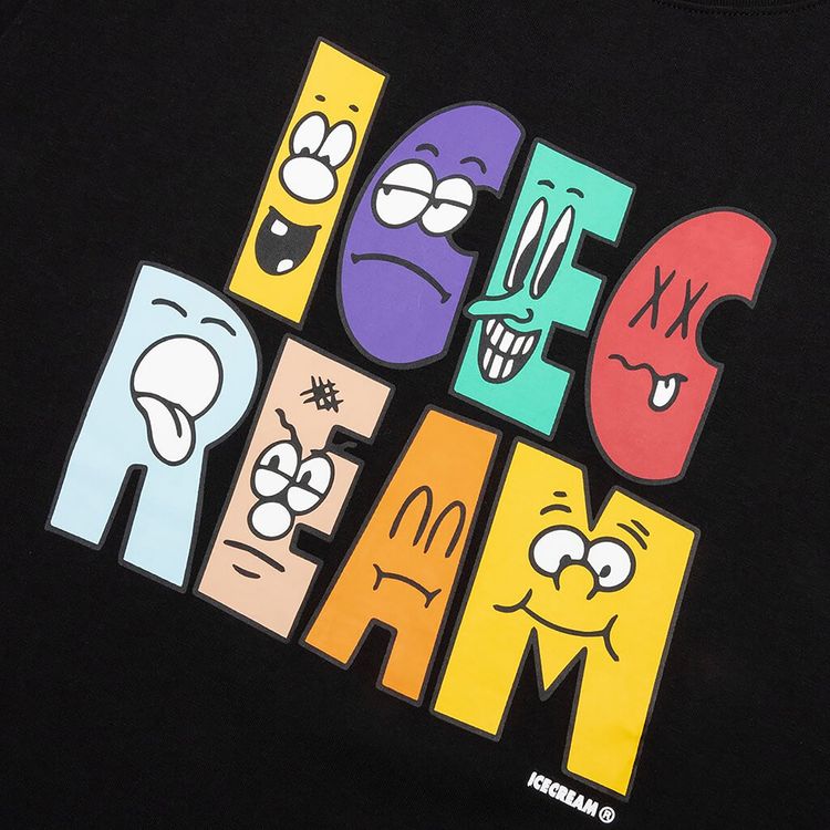 Icecream Characters Short Sleeve Tee Black