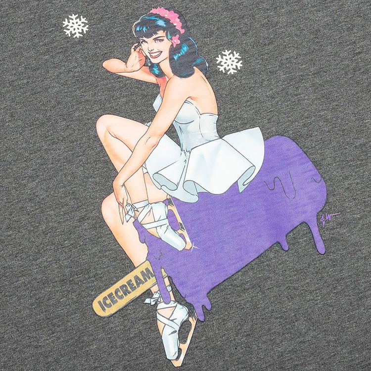 Icecream Figure Short Sleeve Tee Dark Heather Grey