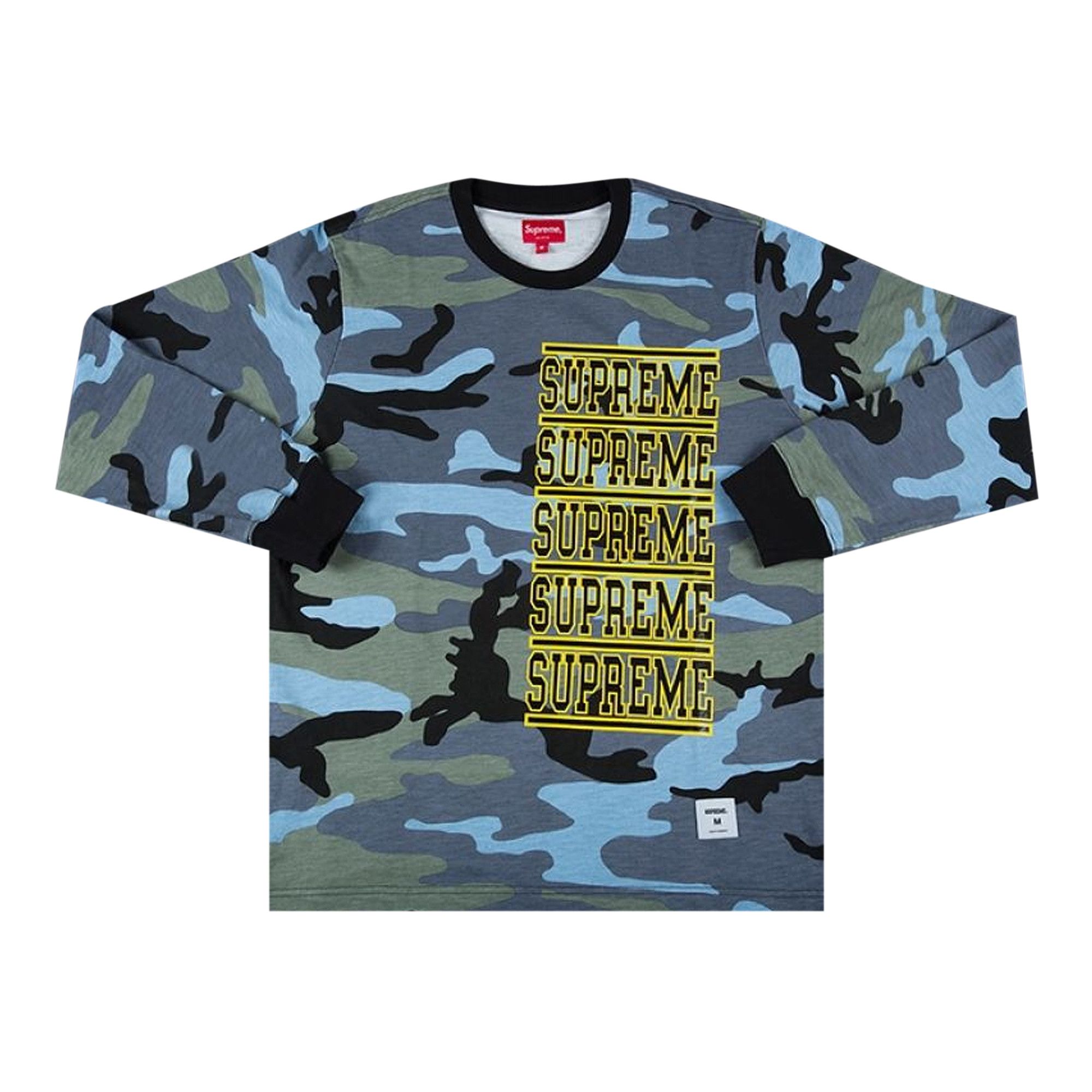 Buy Supreme Stacked Long-Sleeve Top 'Blue Camo' - SS18KN63 BLUE