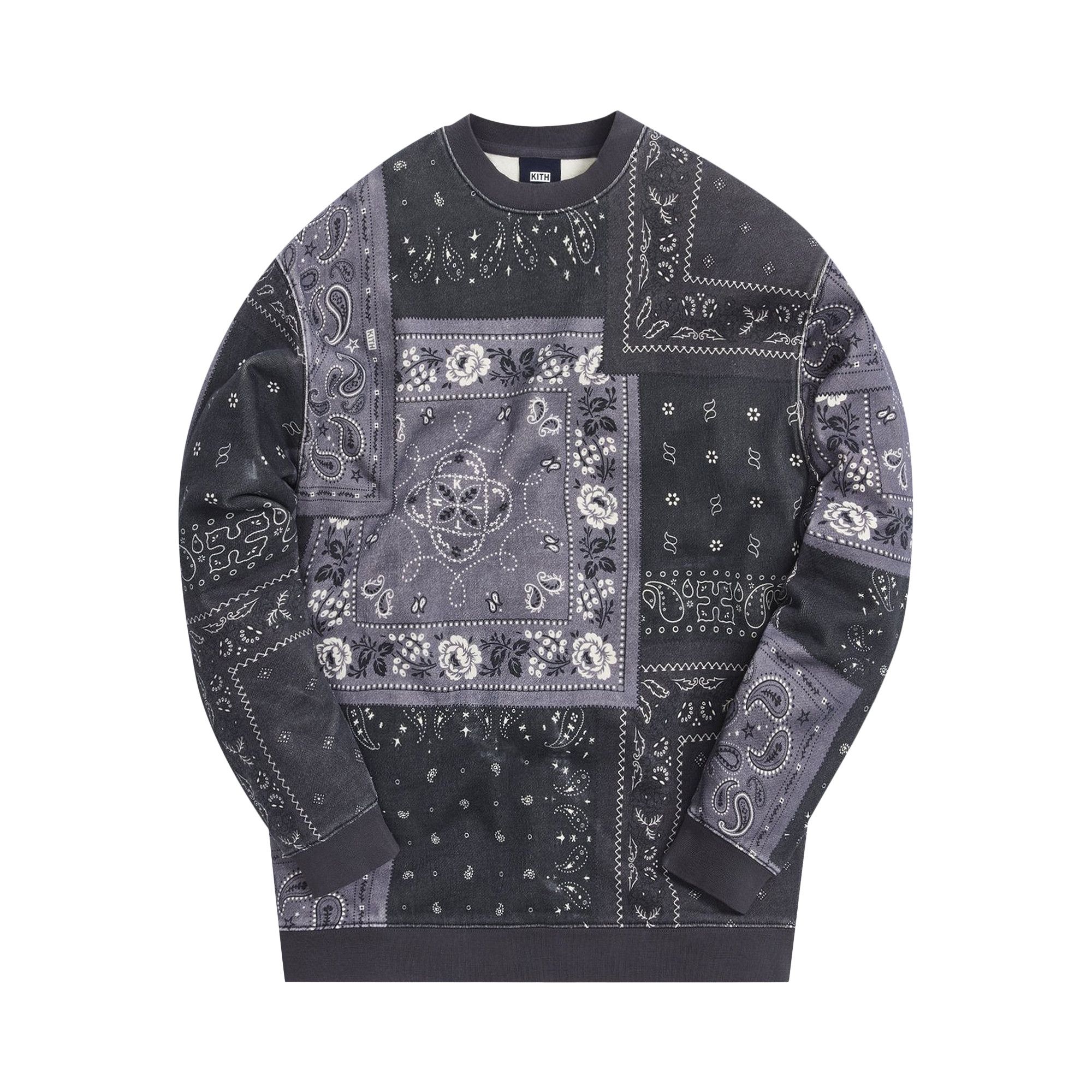 Size l Kith Deconstructed Bandana Crewneck 'Black'
