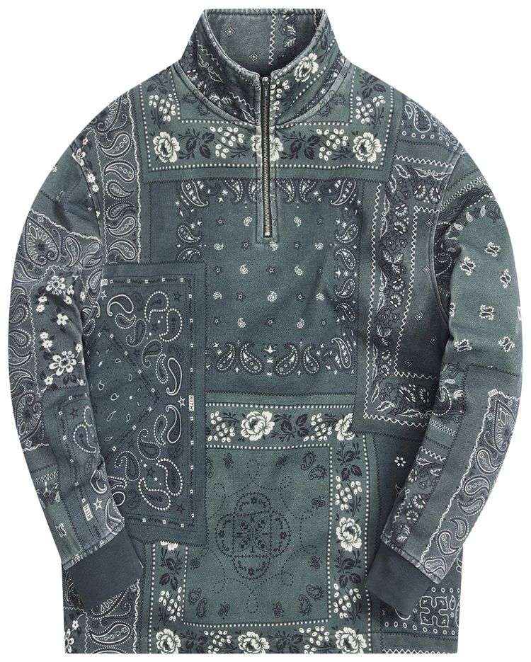 Buy Kith Deconstructed Bandana Quarter Zip 'Stadium' - KH2651 302 | GOAT