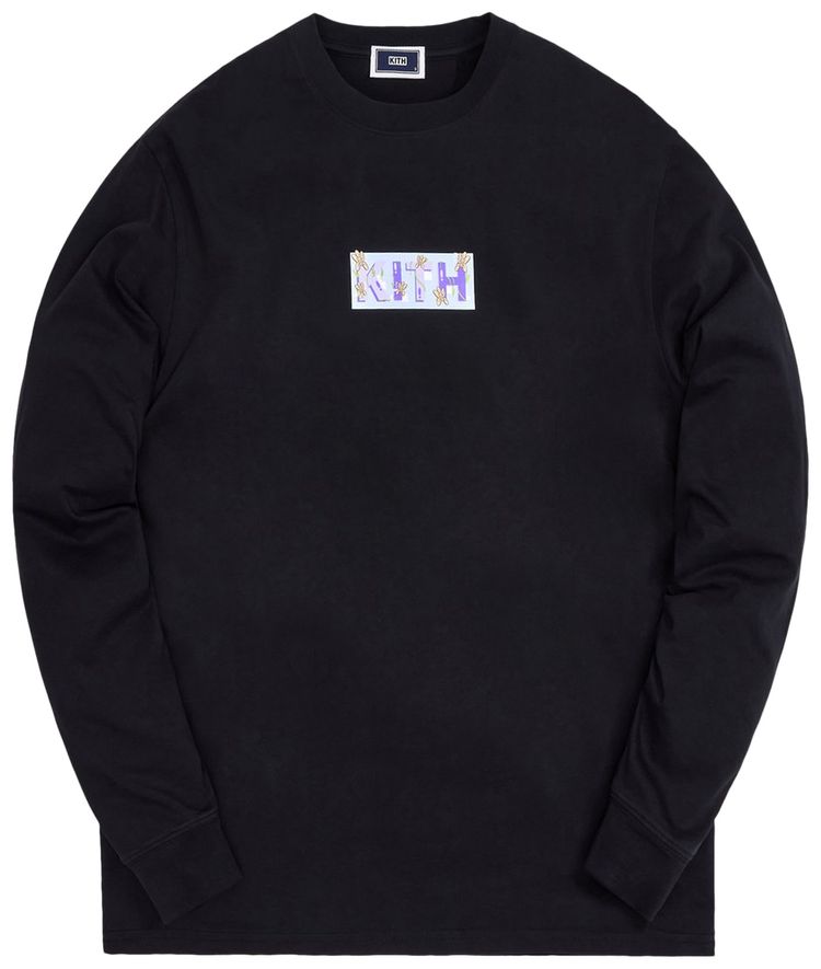 Kith For Superwaxx Classic Logo Long Sleeve Tee Black