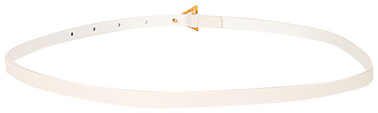 Bottega Veneta Triangular Logo Buckle Belt WhiteGold