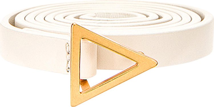 Bottega Veneta Triangular Logo Buckle Belt 'White/Gold'