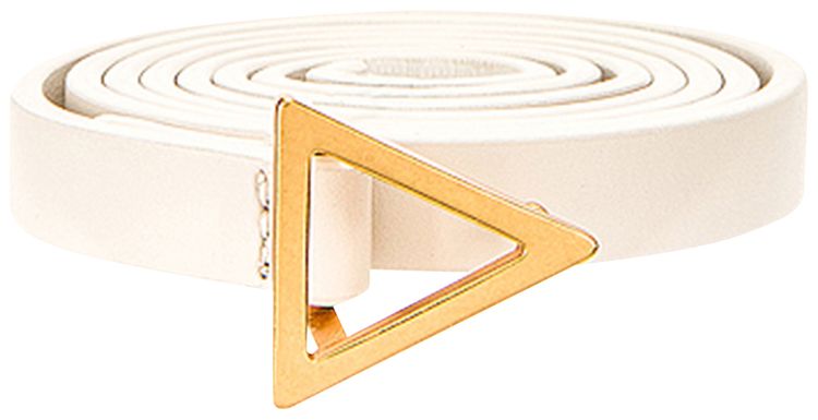 Bottega Veneta Triangular Logo Buckle Belt WhiteGold