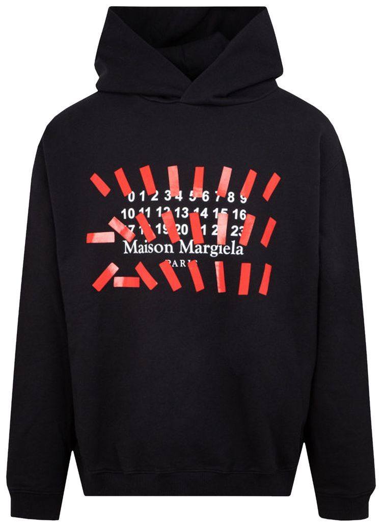 Maison Margiela Number Logo Hoodie Black