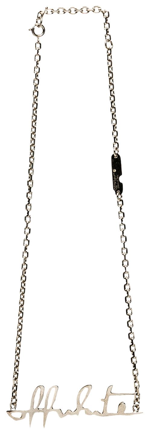 Off White Logo Necklace Silver