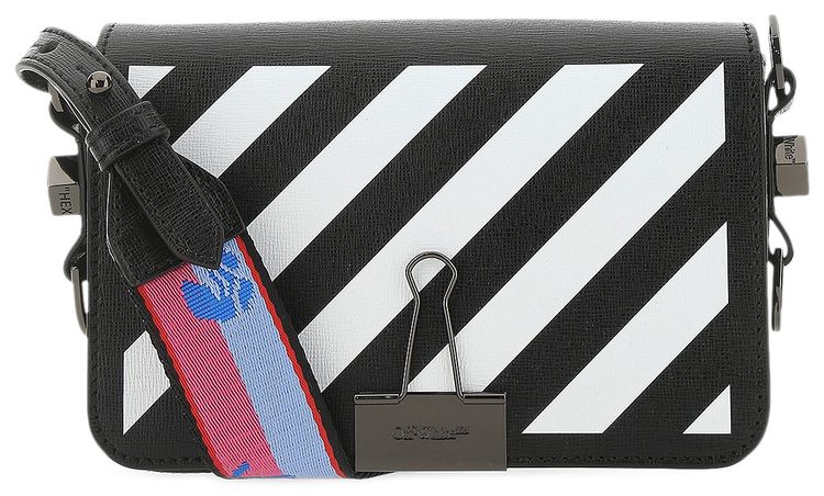 Off White Diag Mini Flap Tote Bag BlackWhite