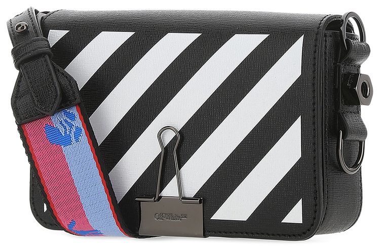Off White Diag Mini Flap Tote Bag BlackWhite