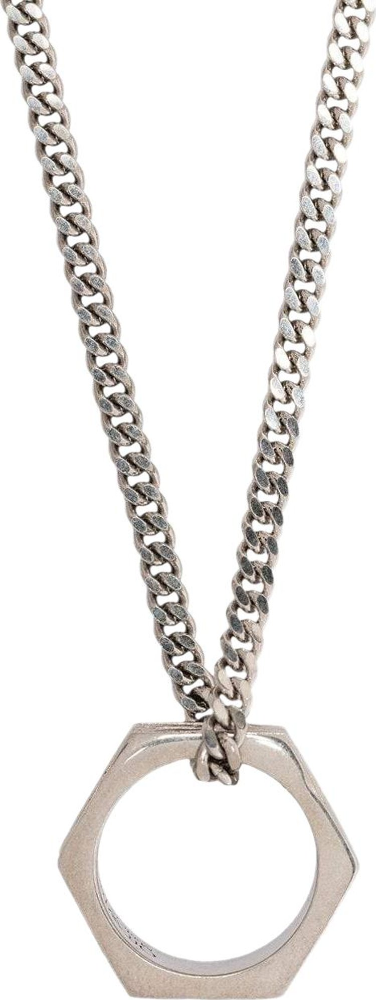 Off White Hexnut Pendant Necklace Silver