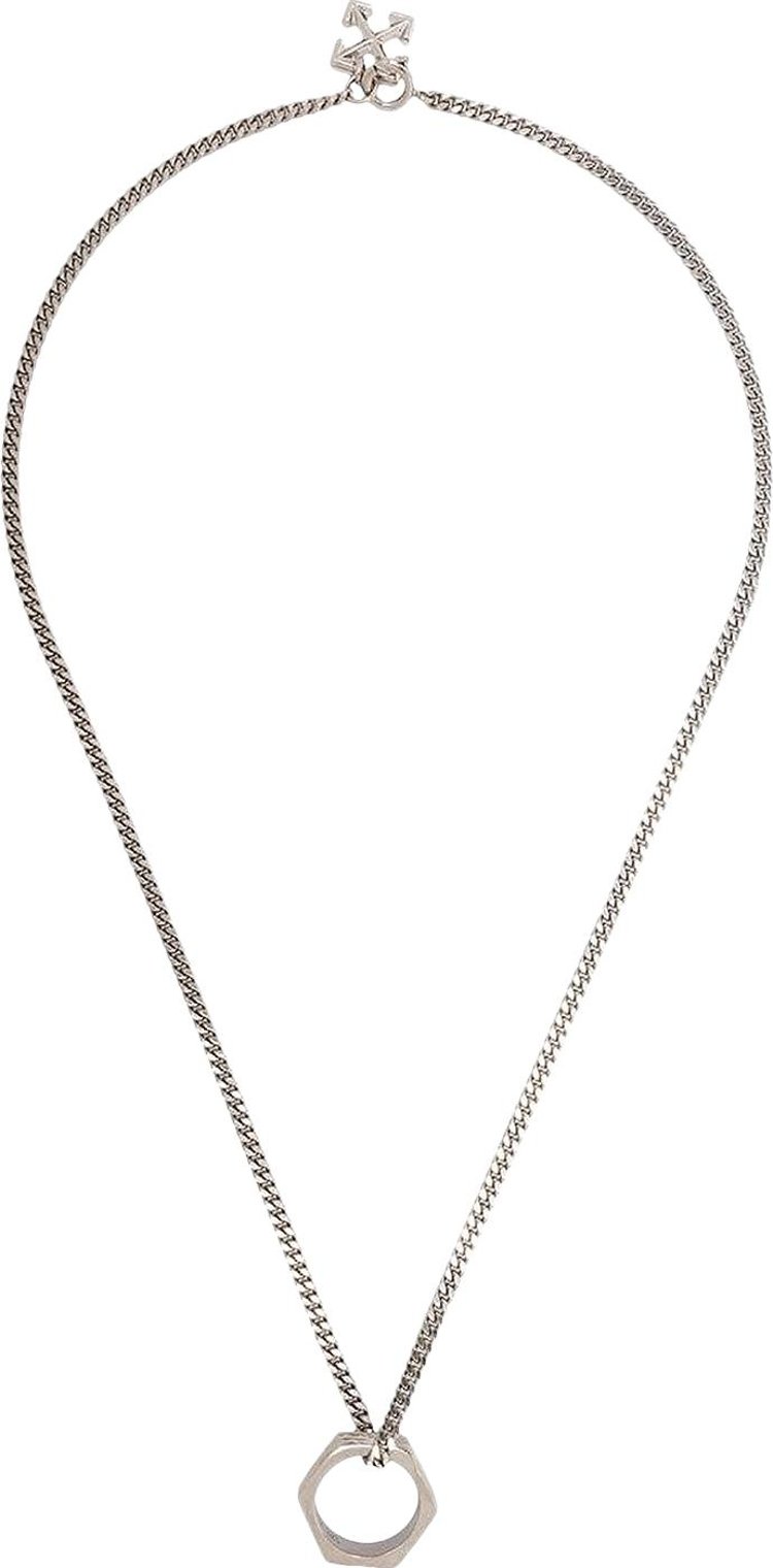 Off-White Hexnut Pendant Necklace 'Silver'