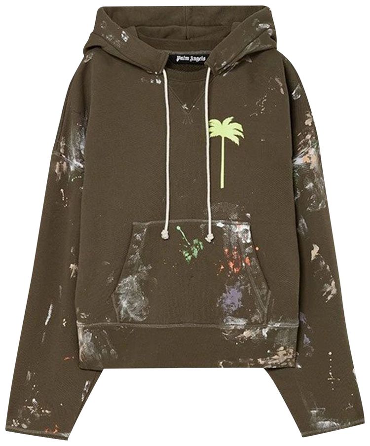 Palm Angels Palm x Palm Painted Raw Cut Hoodie Yellow