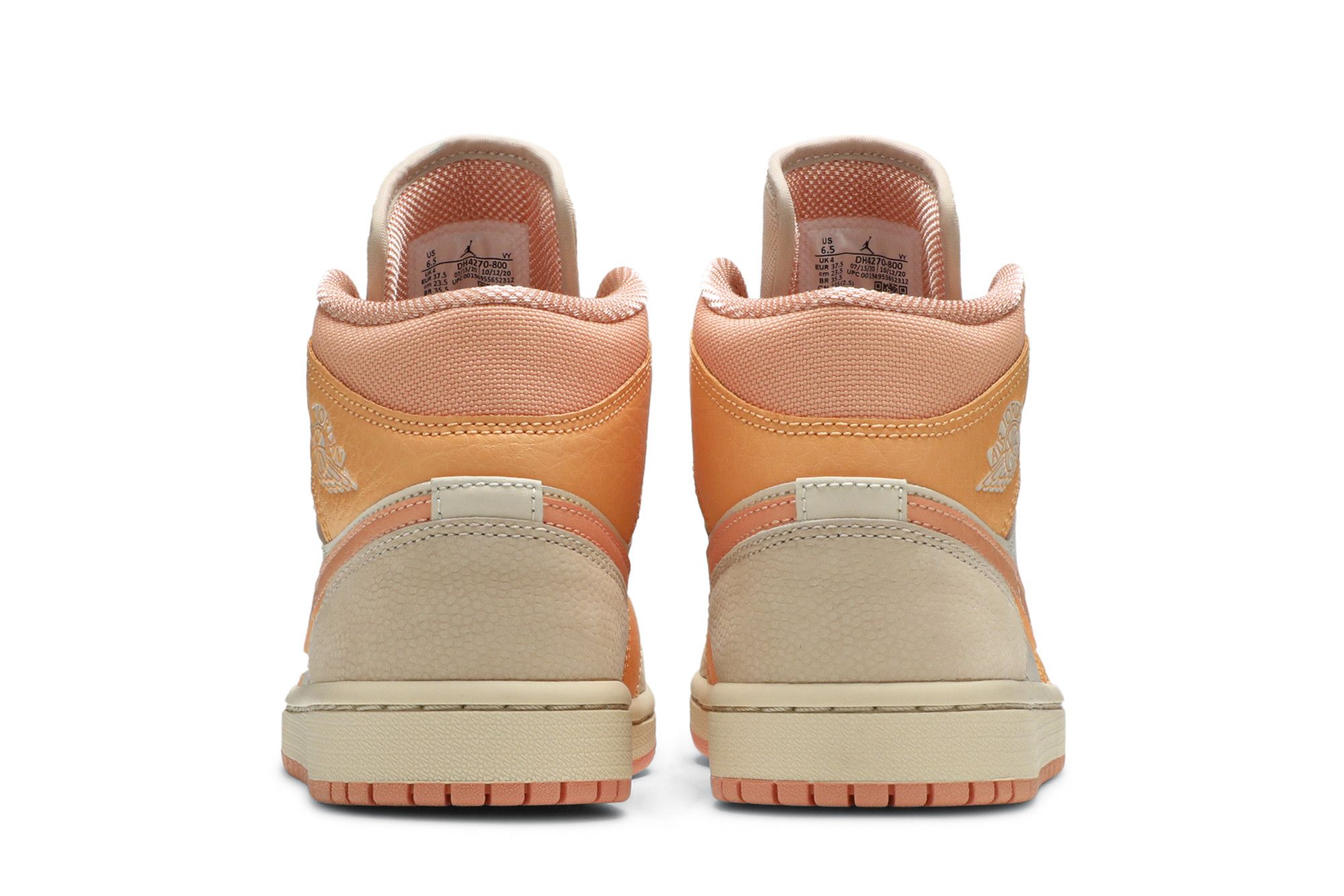 公式正規品!★AIR JORDAN 1 MID APRICOT ORANGE Nike Air Jordan 1 Mid 'Apricot' 2021 DH4270-800 4.5Y Women's