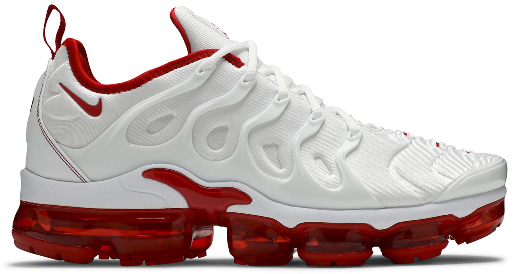 vapormax plus white and university red